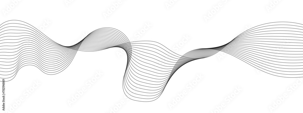 Poster abstract gradient grey wavy flowing dynamic smooth curve lines background. digital future technology