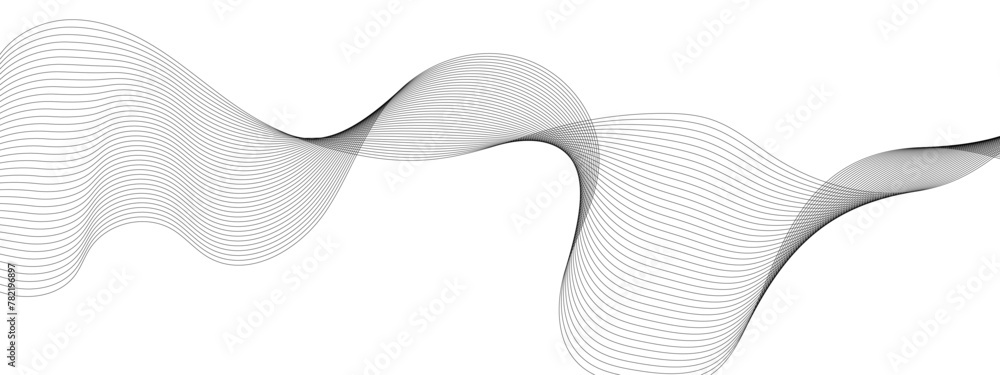 Poster abstract gradient grey wavy flowing dynamic smooth curve lines background. digital future technology