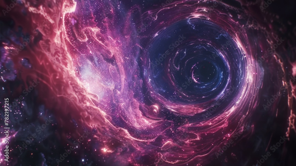 Poster A mesmerizing spiral in the center of a galaxy. Perfect for science and space-themed projects