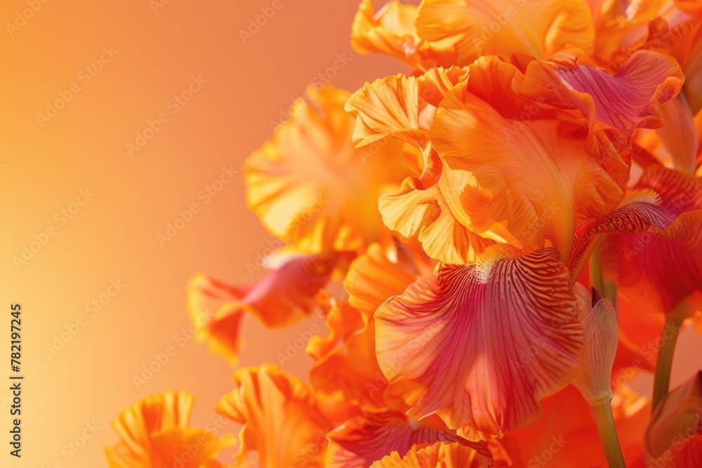 Poster close-up shot of vibrant orange flowers, perfect for adding a pop of color to any project