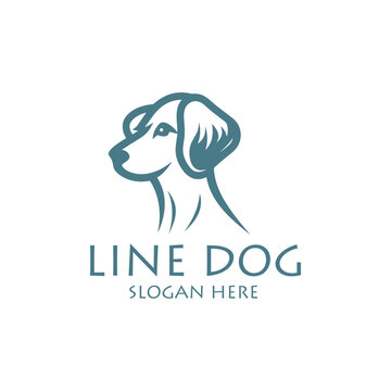 Head dog, pet animal logo vector illustration