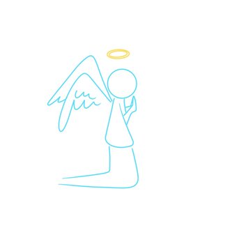 cute angels illustration on white background 