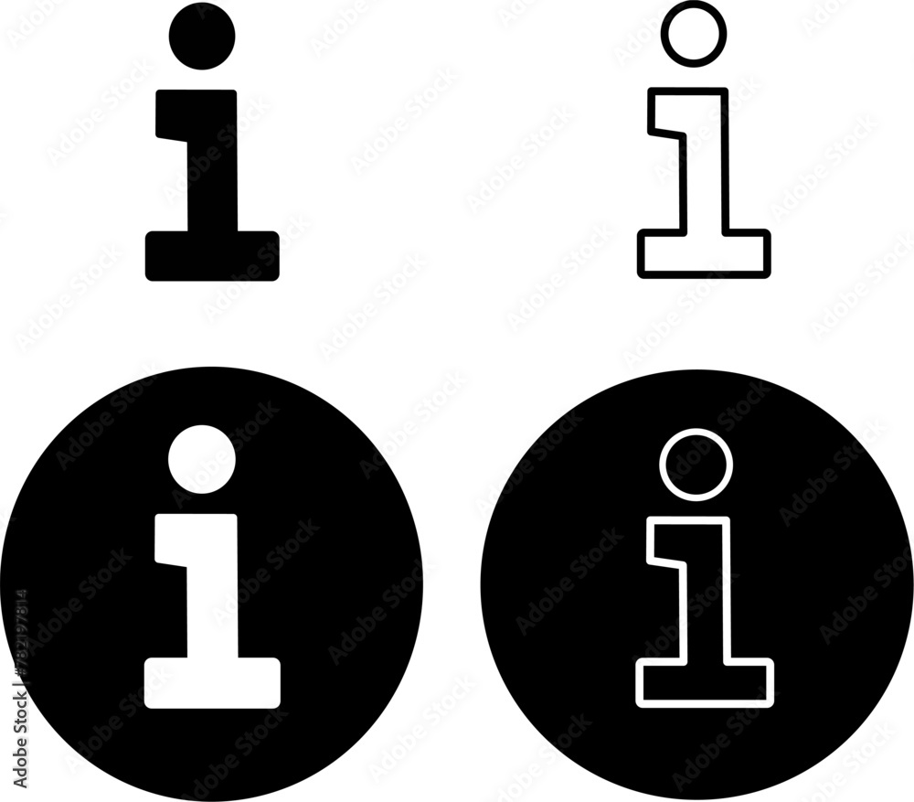 Poster info icons set. info button. info symbol. information sign. replaceable vector design.