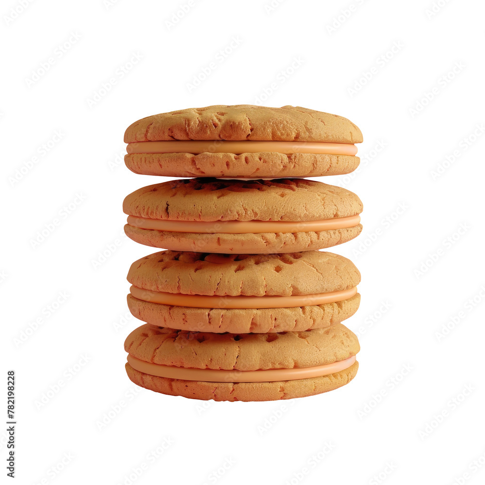 Poster a stack of cookies on a transparent background