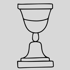 Cups award outline icons set. First place winner, trophy cup, sport award and goblet.medal outline icon. Black, bold, regular, thin, light icon from army and war collection.