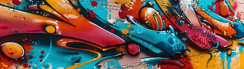 Colorful graffiti illustration. Urban art and street culture concept.