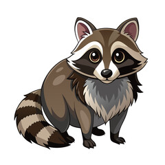Raccoon animal. Wild mammal cute smilecartoon funny mascot
