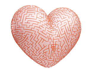 Unraveling the Heart : Navigate the twists and turns of love with this romantic 3D heart maze. A captivating visual for exploring challenges and finding your way in relationships.