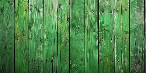 Fototapeta na wymiar Detailed shot of a green wooden fence, suitable for various design projects