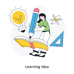 Learning Idea Flat Style Design Vector illustration. Stock illustration
