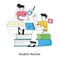Student Review  Flat Style Design Vector illustration. Stock illustration