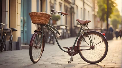 Rucksack old bicycle in the street © Kashwat