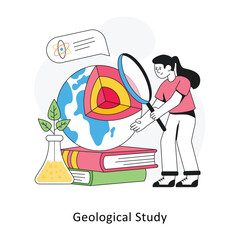 Geological Study Flat Style Design Vector illustration. Stock illustration