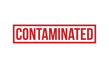 Red Contaminated Rubber Stamp Seal Vector