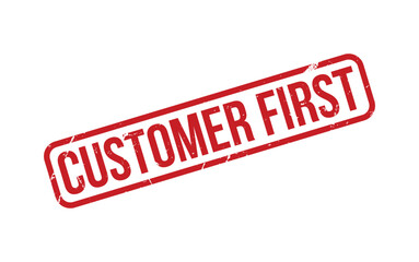 Red Customer First Rubber Stamp Seal Vector