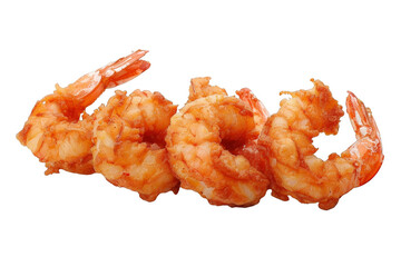 Fried Shrimp Isolated on White Background