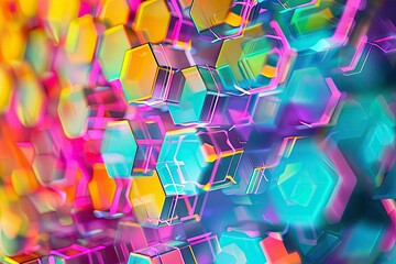 Colorful abstract hexagon background. - obrazy, fototapety, plakaty