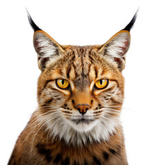 iberian lynx cat looking isolated on white