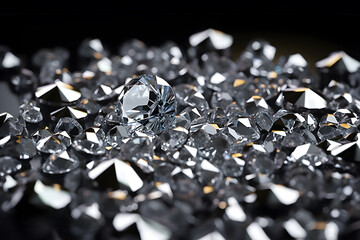 Sparkling purity in crystalline detail: The sheer elegance of a diamond amidst peers - obrazy, fototapety, plakaty