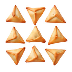 A triangle pastry with missing pieces