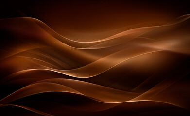 Abstract brown waves with soft lighting. Background for graphic design projects, modern art displays, minimalist decor themes, website design, digital art showcases