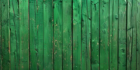 Detailed view of a green wooden fence, suitable for various projects