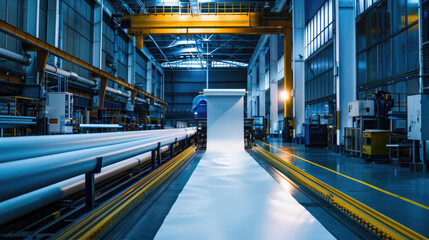 Obraz premium Large format printing machine in operation. Production and printing