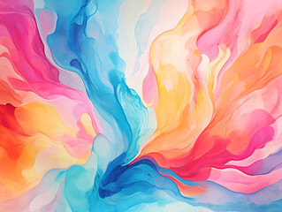 Fototapeta na wymiar Vibrant Watercolor swirling abstract background