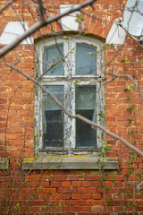 antique small window in a prewar German house