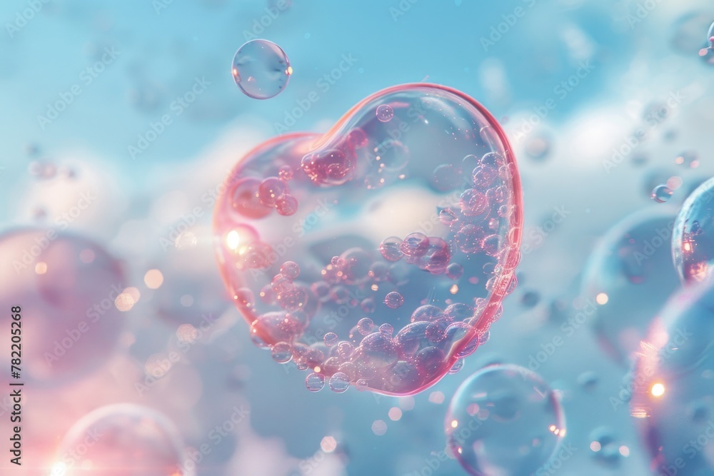 Poster Bubbles floating in the air, suitable for various projects