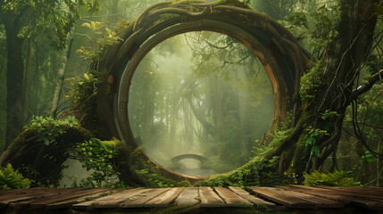Mystical Elven Gateway Leading to a Fantasy Forest Realm.