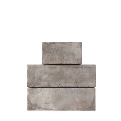 Three cement blocks on Transparent Background