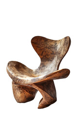 Wooden abstract chair, art. Generative AI