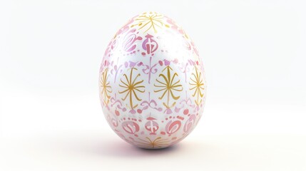 White and pink egg on table, perfect for Easter decorations
