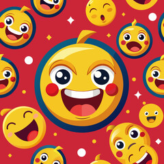 seamless pattern with faces