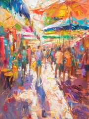Experience the Vibrant Joy of Art Shopping in a Colorful Market