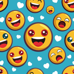 seamless pattern with faces