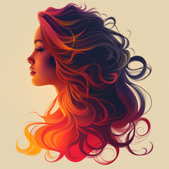 Colorful isomorphic hair stylist logo icon