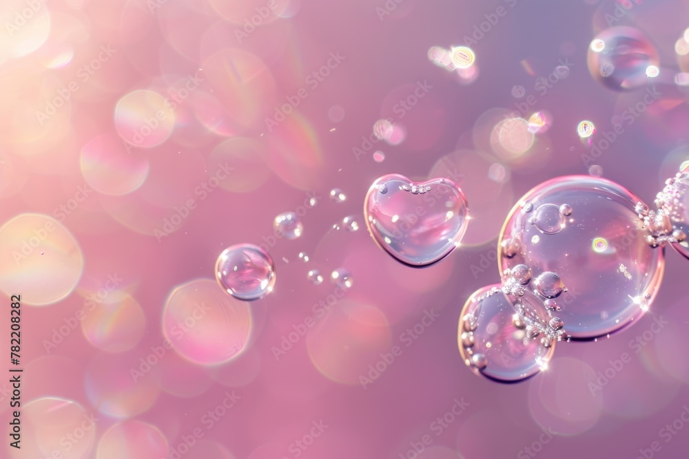 Poster A bunch of bubbles floating in the air, perfect for adding a dreamy touch to your design projects