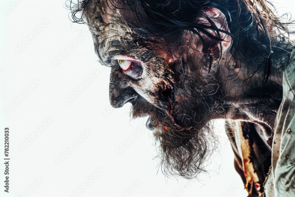 Aufkleber close up of a person with a beard, suitable for various projects