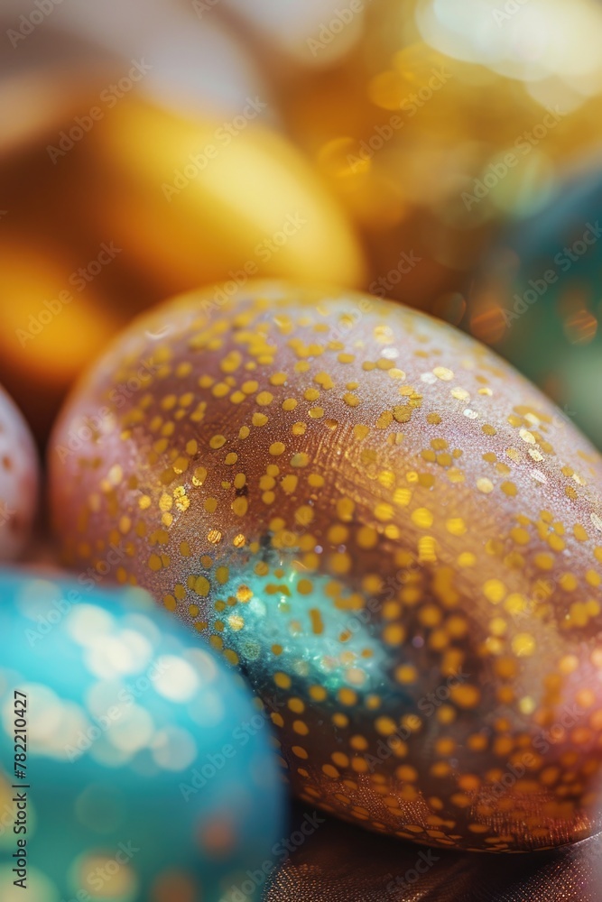Aufkleber vibrant painted eggs in a close up view. ideal for easter and spring concepts