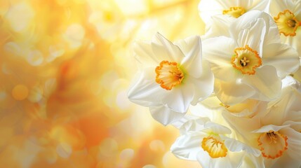 A bunch of white flowers with yellow centers. Suitable for various floral-themed designs - Powered by Adobe