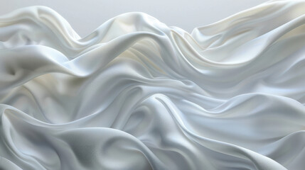 Wavy White Fabric on White Background