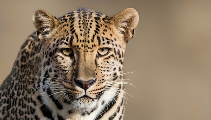 A-Leopard-With-Its-Ears-Pricked-Forward-Curious- 3 - obrazy, fototapety, plakaty