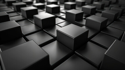 Monochrome Cubes in Interior Room