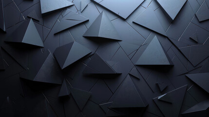Black Wall With Many Triangles - obrazy, fototapety, plakaty