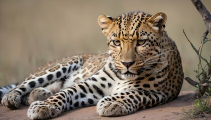 A-Leopard-With-Its-Tail-Curled-Around-Its-Body-Re-