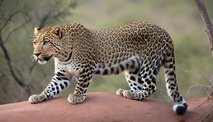 A-Leopard-With-Its-Tail-Twitching-Nervously-On-Ed- 2