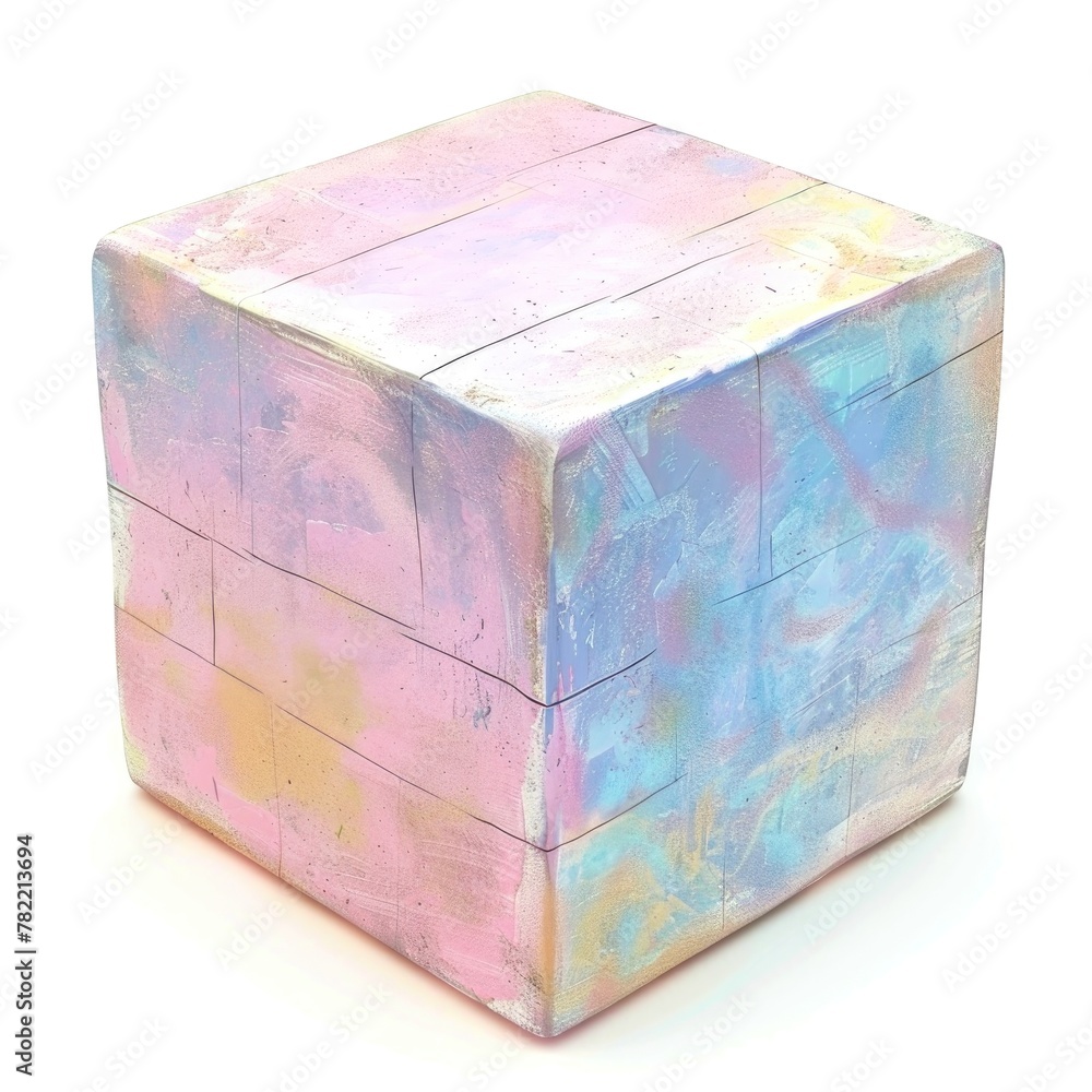 Poster cube with a smooth, pastel-colored gradient, presenting a soft and calming aesthetic
