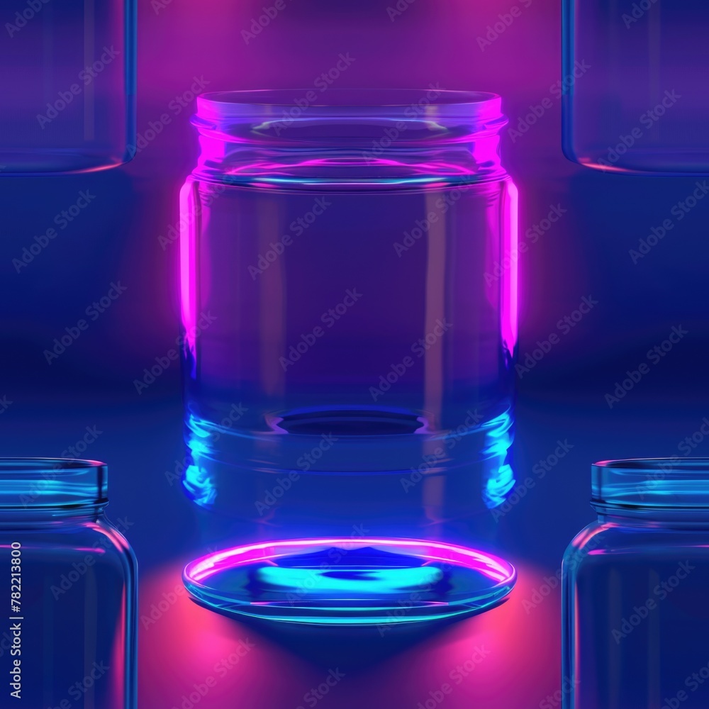 Poster glass jars displayed on a table, suitable for various uses